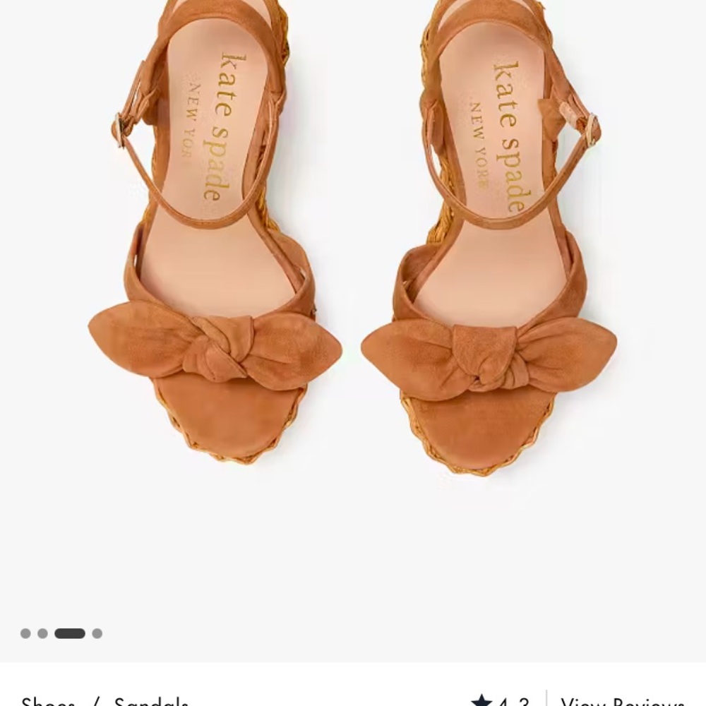 kate spade Tan Sandals with Bow Detail